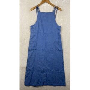 Vintage Original TY Wear Midi Dress Womens 6 petite Linen Jumper Modest Pockets